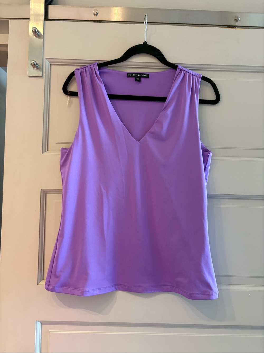 Boston Proper Lavender V-Neck Sleeveless Top